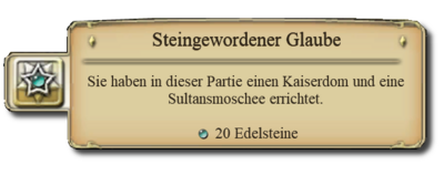 ANNO 1404 Steingewordener Glaube Erfolgsmeldung