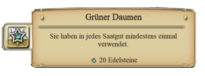 ANNO 1404 Grüner Daumen Erfolgsmeldung